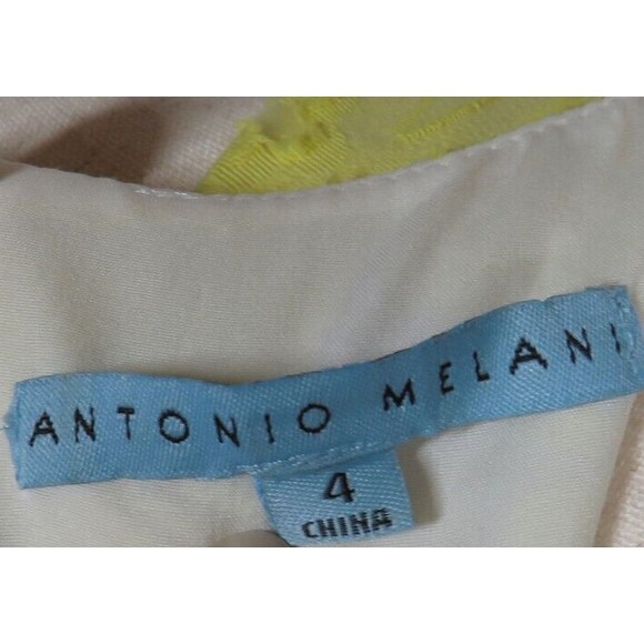 Antonio Melani Retro Yellow Clip Floral Fit And Flare Sleeveless Midi Dress Sz 4 - Picture 8 of 10